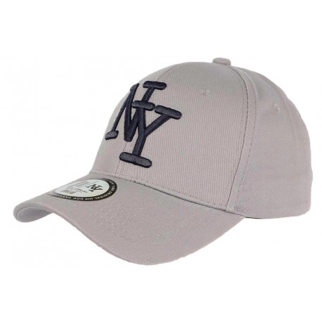 Casquette Enfant Grise et Noire NY Baseball Wazzy de 7 à 11 ans Casquette Enfant Hip Hop Honour