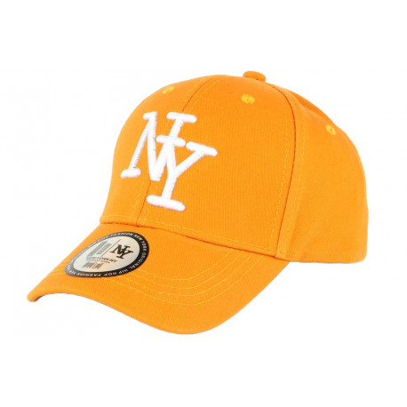 Casquette Enfant Jaune et Blanche NY Baseball Wazzy de 7 à 11 ans Casquette Enfant Hip Hop Honour