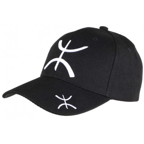 Casquette Berbere Noire et Blanche Yaz Amazigh CASQUETTES PAYS