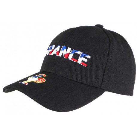 Casquette France Noire Coq Gaulois Tricolore Bleu Blanc Rouge CASQUETTES PAYS