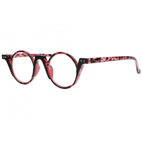 Lunettes de Lecture Rondes Vintage Rouges Ecailles Noires Letta Lunettes Loupes New Time