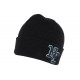 Bonnet NY Noir et Bleu Ciel en Laine Broderie 3D Fashion Farzy BONNETS Hip Hop Honour