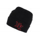 Bonnet NY Enfant Noir et Rouge en Laine Douce Newy de 7 a 12 ans Bonnet Enfant Hip Hop Honour