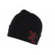 Bonnet NY Enfant Noir et Rouge en Laine Douce Newy de 7 a 12 ans Bonnet Enfant Hip Hop Honour