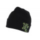 Bonnet NY Enfant Noir et Jaune Fluo en Laine Douce Newy de 7 a 12 ans Bonnet Enfant Hip Hop Honour