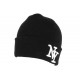 Bonnet New York Noir et Blanc en Laine Tendance et Chaude Nevy BONNETS Hip Hop Honour