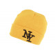 Bonnet New York Jaune et Noir à Revers Fashion en Laine Douce Nevy BONNETS Hip Hop Honour