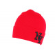 Bonnet New York Rouge et Noir à Revers Fashion en Laine Douce Nevy BONNETS Hip Hop Honour