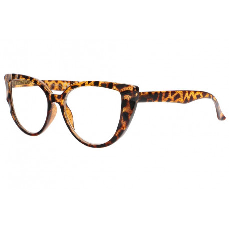 Grosses Lunettes de lecture Papillon Marron Paillettes Dorees Zyly Lunettes Loupes New Time