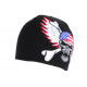 Bonnet Biker Tete de Mort et Ailes Aigle Drapeau USA en Laine BONNETS Nyls Création