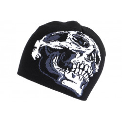 Bonnet Motard Tete de Mort Noir et Blanc Laine Biker Fashion ANCIENNES COLLECTIONS divers