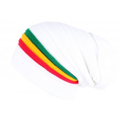 Bonnet Rasta Blanc Style Jamaïque Tendance et Classe en Laine ANCIENNES COLLECTIONS divers