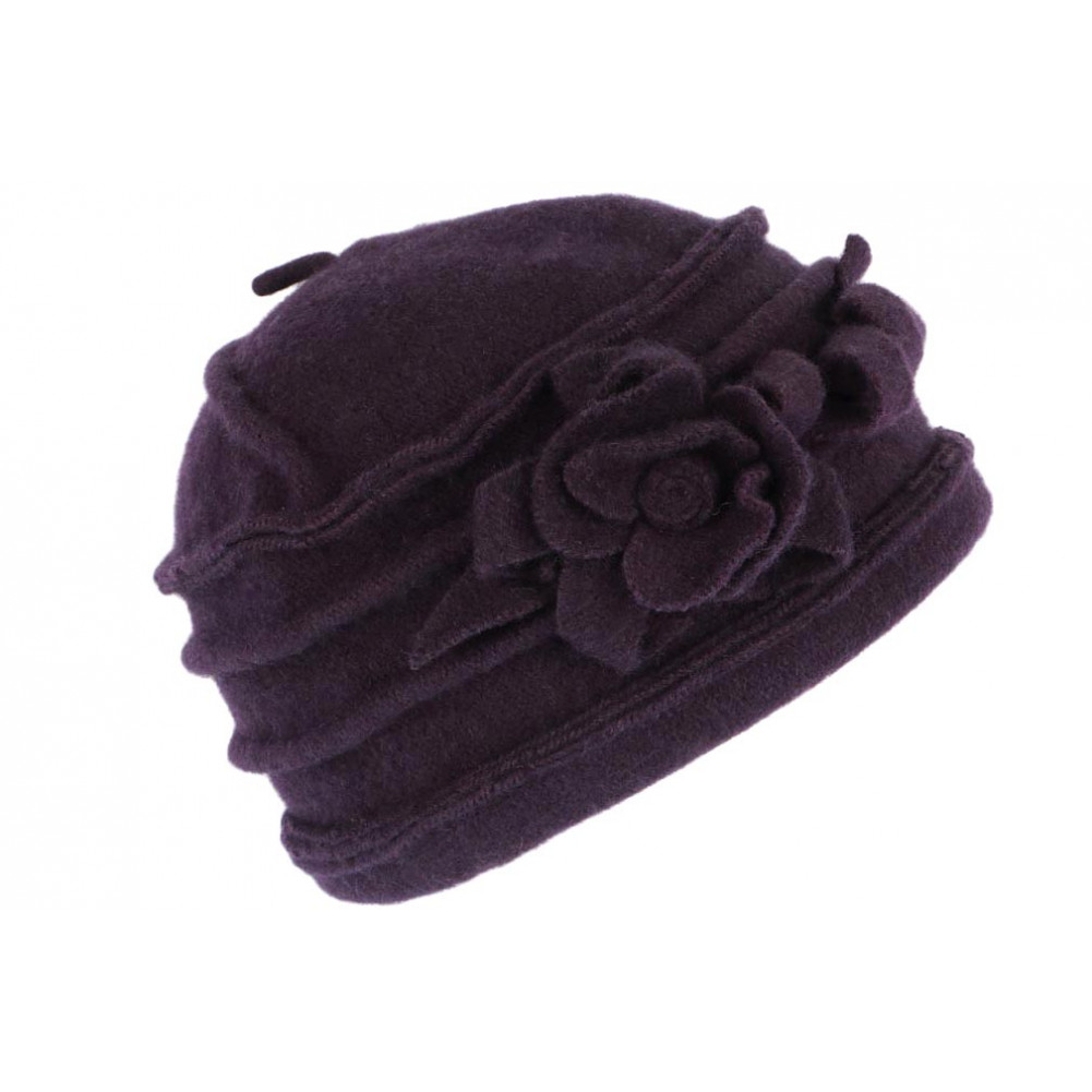 Chapeau Femme Hiver Violet Vintage, Beret laine bouillie livré 48h