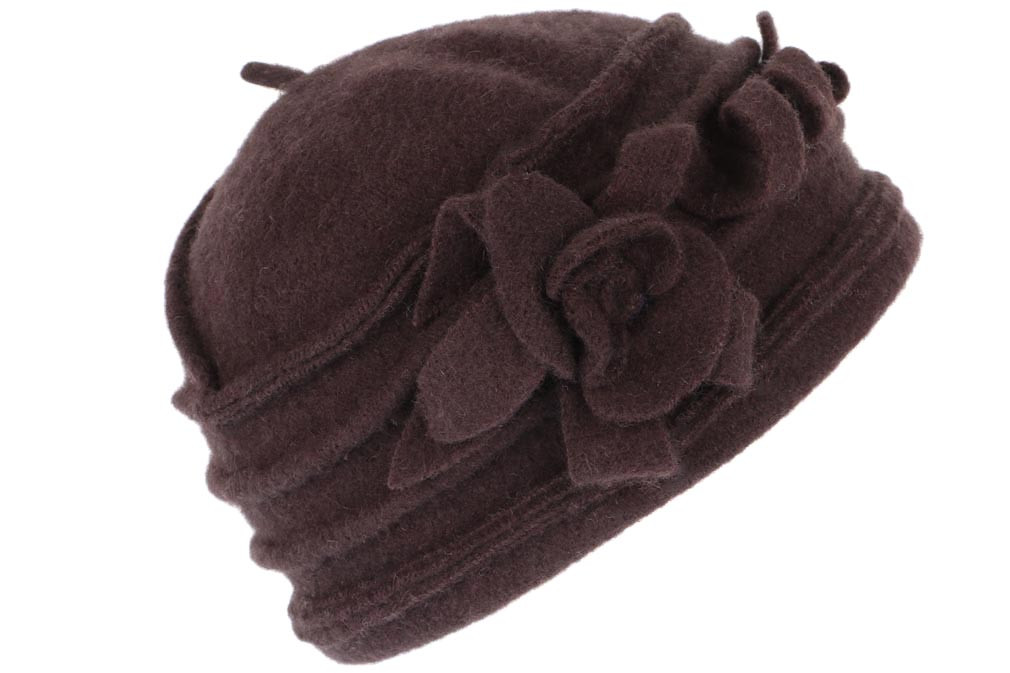 Chapeau Femme Hiver Gris Vintage Bonnet Beret Laine Bouillie Melia