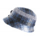 Beret Chapeau Femme Laine Bleue et Grise Retro Bonnet Hiver Lyara CHAPEAUX Léon montane