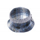 Beret Chapeau Femme Laine Bleue et Grise Retro Bonnet Hiver Lyara CHAPEAUX Léon montane