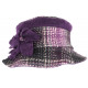 Beret Chapeau Femme Violet et Gris Vintage Bonnet Feutre Hiver Lyara CHAPEAUX Léon montane