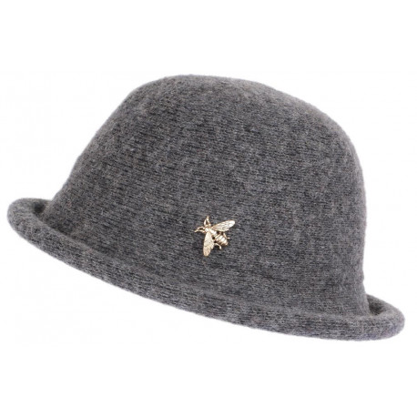 Chapeau Laine Femme Gris Hiver Classe et Chaud Design Beret Cloche Apis CHAPEAUX Léon montane