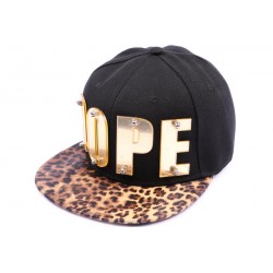 Casquette Snapback JBB Couture Noire DOPE or, visière léopard ANCIENNES COLLECTIONS divers