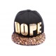 Casquette Snapback JBB Couture Noire DOPE or, visière léopard ANCIENNES COLLECTIONS divers