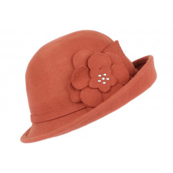 Chapeau Feutre Femme Orange Rouille Mode et Classe en laine Quyns CHAPEAUX Léon montane