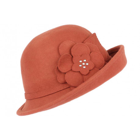 Chapeau Feutre Femme Orange Rouille Mode et Classe en laine Quyns CHAPEAUX Léon montane