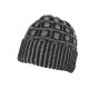 Bonnet Noir et Gris Original en Laine Homme et Femme Doublure Polaire Varn BONNETS Nyls Création