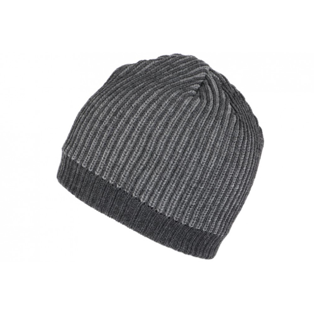 Bonnet Beanie Lee Cooper - Maille épaisse, Doublure Polaire - Taille Unique - Noir - Logo Caoutchouc