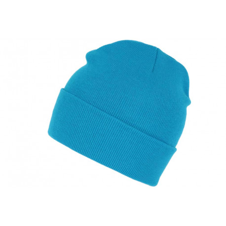 Bonnet Bleu Ciel Tendance et Confort en Laine avec Revers Eric BONNETS Nyls Création