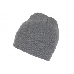 Bonnet Gris Clair Tendance et Confort en Laine avec Revers Eric BONNETS Nyls Création