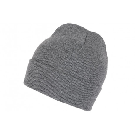 Bonnet Gris Clair Tendance et Confort en Laine avec Revers Eric BONNETS Nyls Création