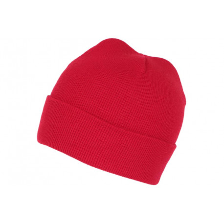 Bonnet Rouge en Laine Tendance et Confort avec Revers Eric BONNETS Nyls Création