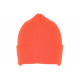 Bonnet Orange Fluo en Laine Fashion et Chaud avec Revers Eric BONNETS Nyls Création