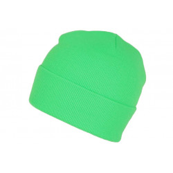 Bonnet Vert Fluo en Laine Fashion et Chaud avec Revers Eric BONNETS Nyls Création