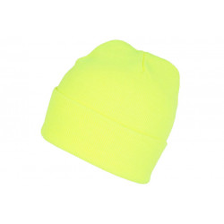 Bonnet Jaune Fluo en Laine Fashion et Chaud avec Revers Eric BONNETS Nyls Création