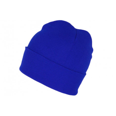 Bonnet Bleu Vif en Laine Tendance et Confortable avec Revers Eric BONNETS Nyls Création