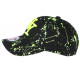 Casquette NY Jaune Fluo et Noire Style Tags Streetwear Baseball Paynter CASQUETTES Hip Hop Honour