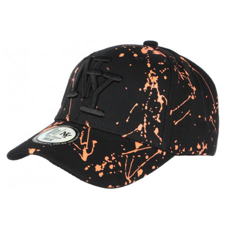 Casquette NY Orange et Noire look Tags Streetwear Baseball Paynter ANCIENNES COLLECTIONS divers