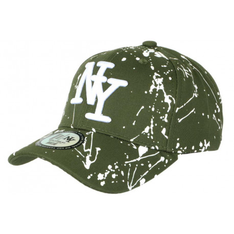 Casquette NY Verte et Blanche look Tags Streetwear Baseball Paynter CASQUETTES Hip Hop Honour