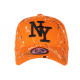 Casquette NY Orange Noire et Blanche look Tags Streetwear Baseball Paynter CASQUETTES Hip Hop Honour