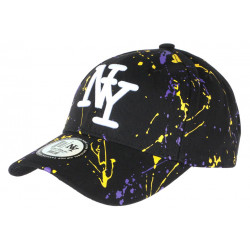 Casquette NY Violette Jaune et Noire Look Original Tags Streetwear Baseball Paynter CASQUETTES Hip Hop Honour