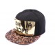 Casquette Snapback JBB Couture Noire, Sorry I'm DOPE doré, visière léopard ANCIENNES COLLECTIONS divers