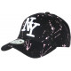 Casquette NY Rose et Noire Mode Originale Tags Streetwear Baseball Paynter ANCIENNES COLLECTIONS divers