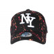 Casquette NY Rouge Orange et Noire Look Original Tags Baseball Paynter CASQUETTES Hip Hop Honour