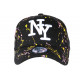 Casquette NY Jaune Rose et Noire Mode Originale Tags Baseball Paynter CASQUETTES Hip Hop Honour