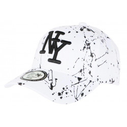 Casquette NY Blanche et Noire Mode Originale Fashion Tags Baseball Paynter CASQUETTES Hip Hop Honour