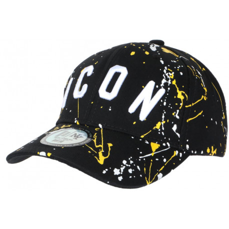 Casquette ICON Jaune et Noire Taguee Streetwear Baseball CASQUETTES Hip Hop Honour