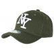 Casquette NY Vert Kaki et Blanche Tendance Visiere Baseball Stazky CASQUETTES Hip Hop Honour