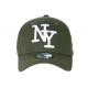 Casquette NY Vert Kaki et Blanche Tendance Visiere Baseball Stazky CASQUETTES Hip Hop Honour