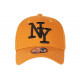 Casquette NY Orange et Noire Tendance Visiere Baseball Stazky CASQUETTES Hip Hop Honour